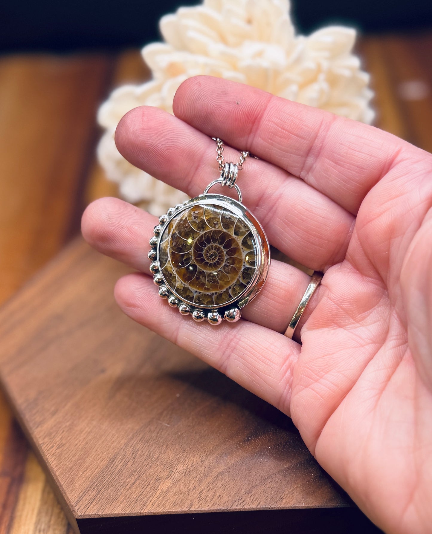 Sterling Silver Ammonite Pendant