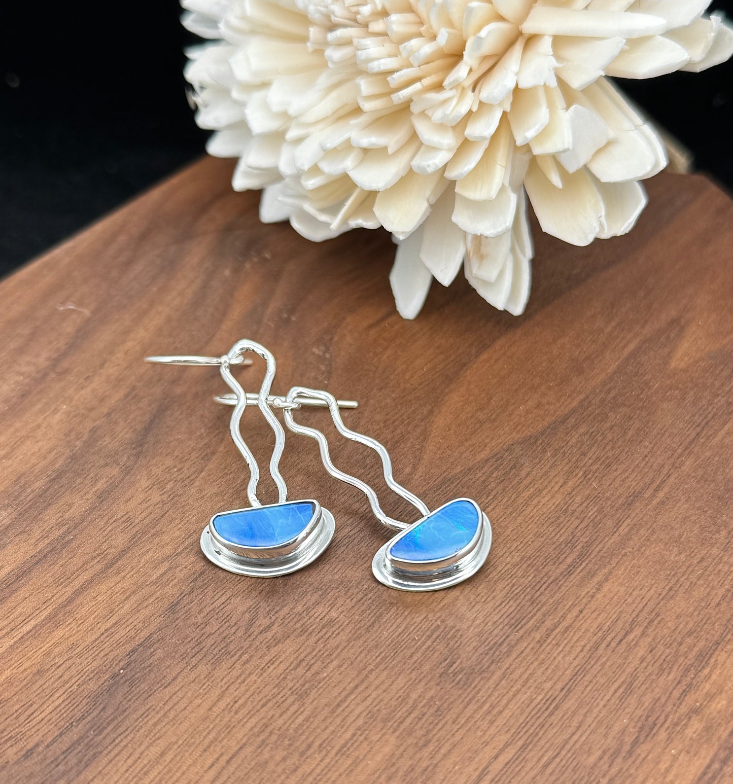 Sterling Silver Australian Opal Earrings
