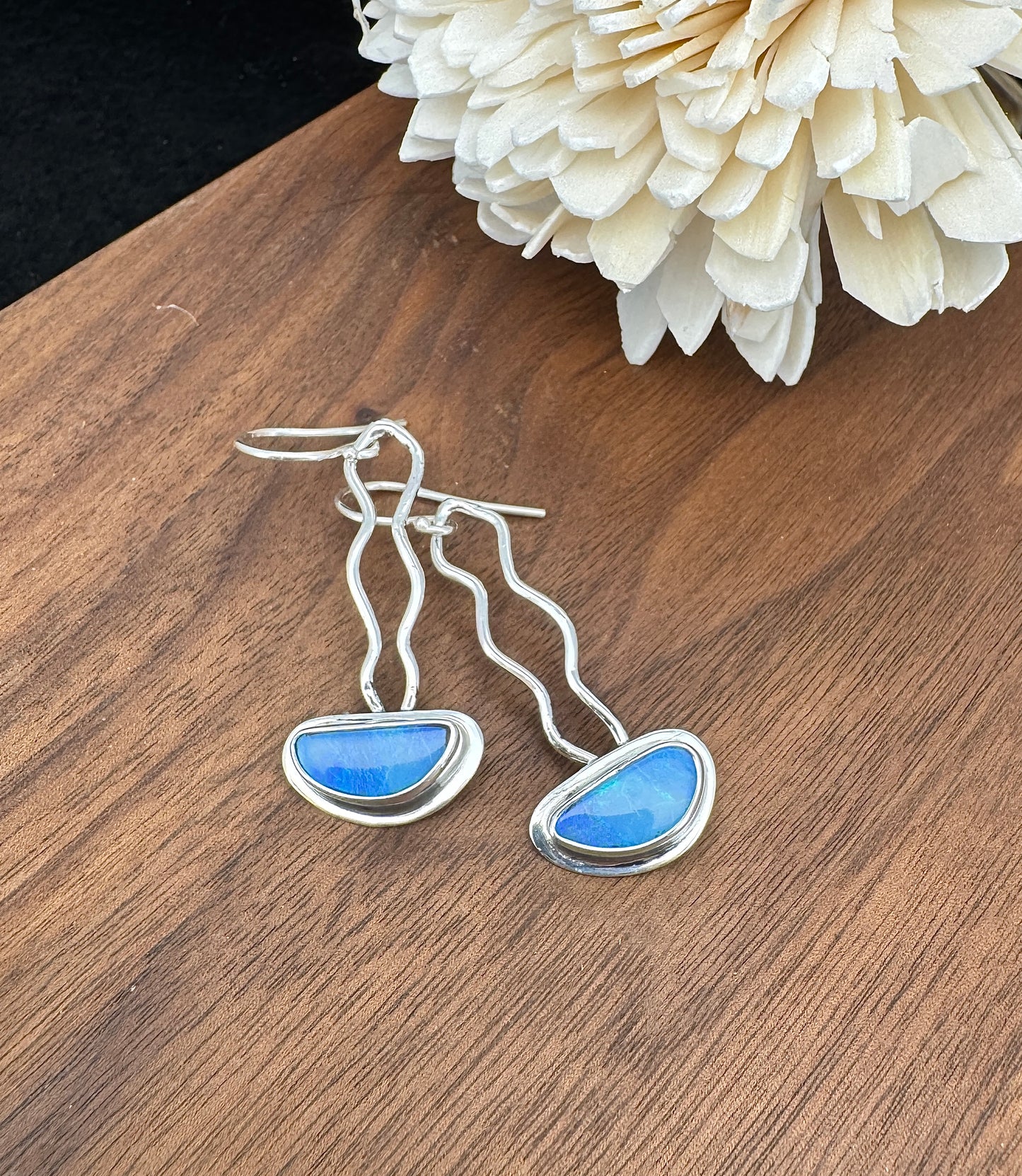 Sterling Silver Australian Opal Earrings