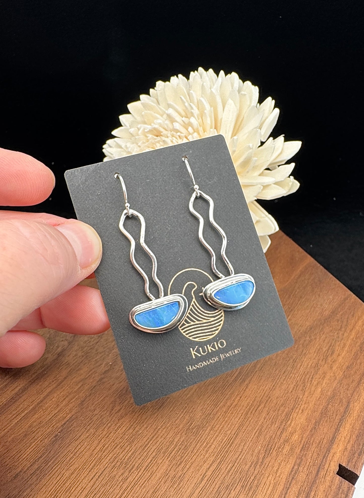 Sterling Silver Australian Opal Earrings