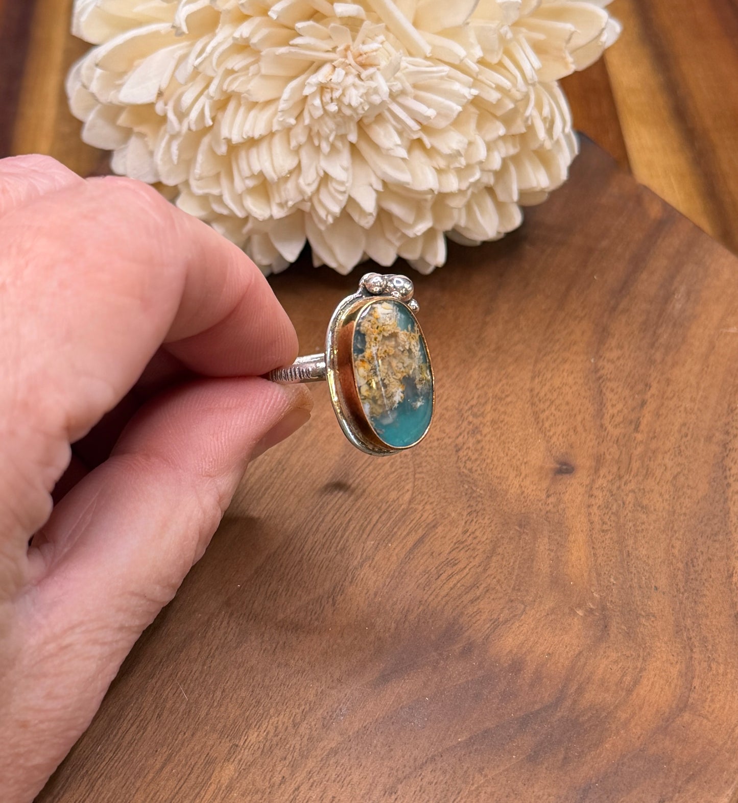 Bella Vista Plume Agate Doublet Ring
