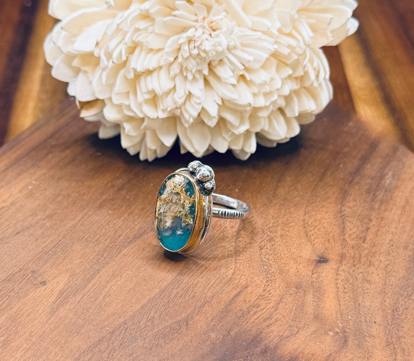 Bella Vista Plume Agate Doublet Ring