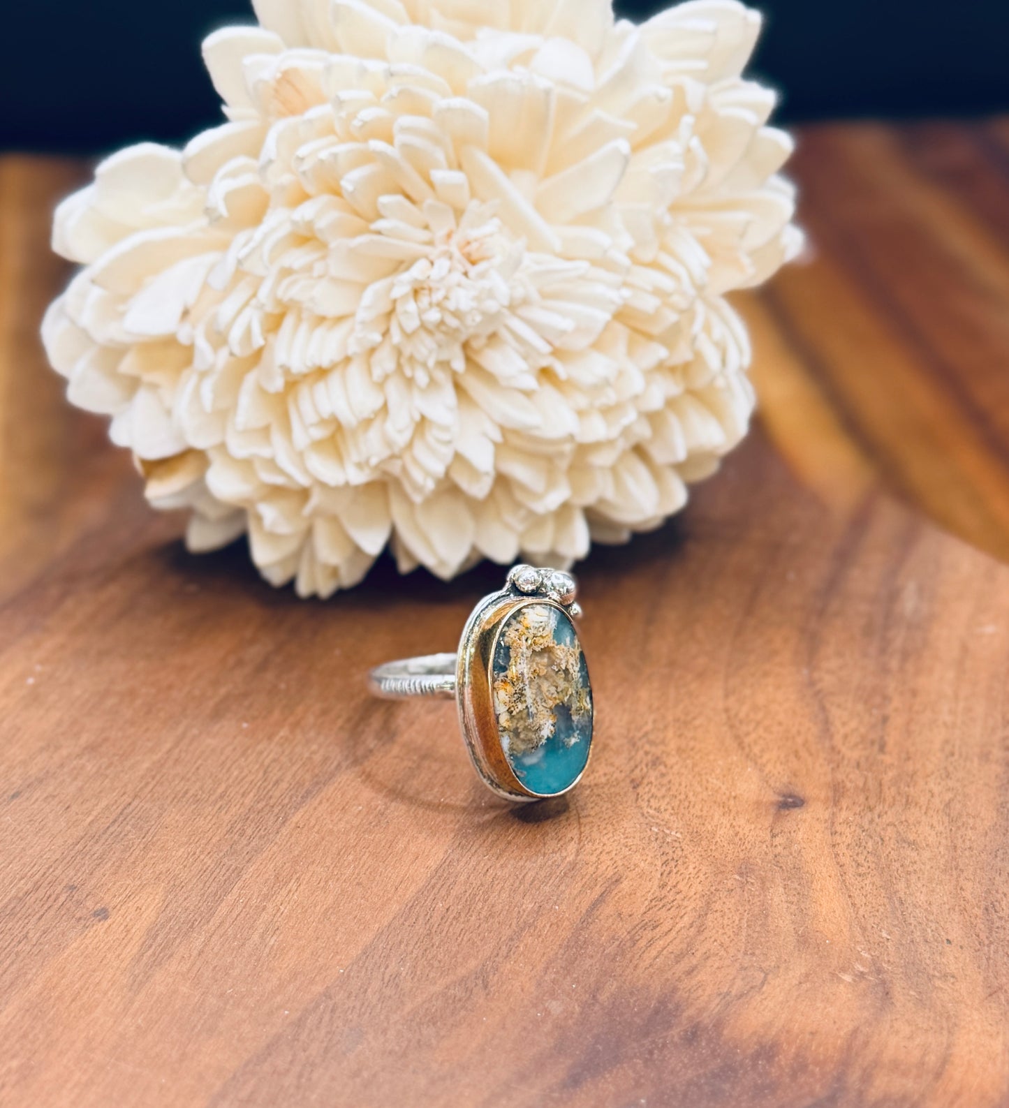 Bella Vista Plume Agate Doublet Ring