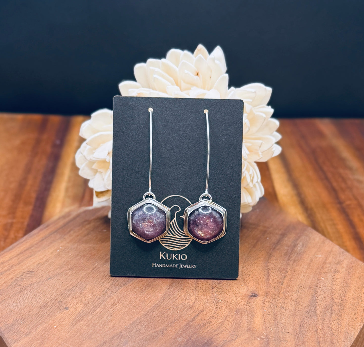 Sterling Silver Lepidolite Earrings