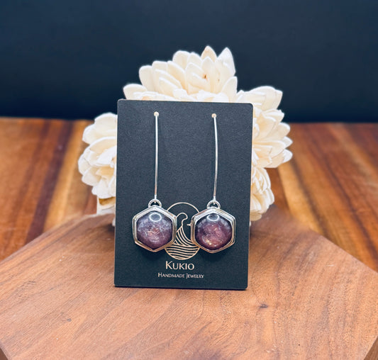 Sterling Silver Lepidolite Earrings