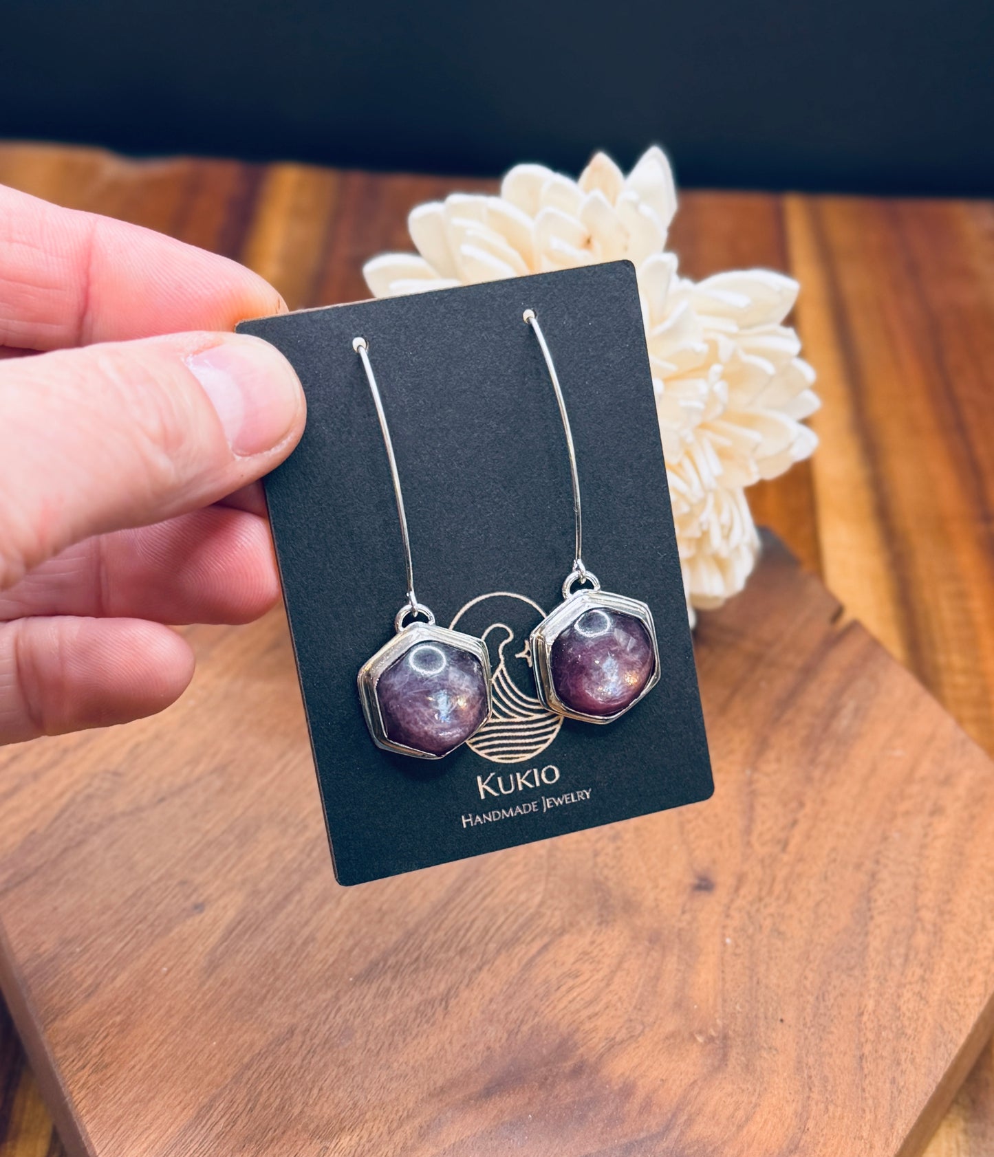 Sterling Silver Lepidolite Earrings
