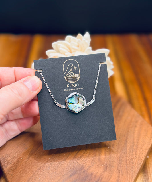 Sterling Silver Abalone Doublet Necklace