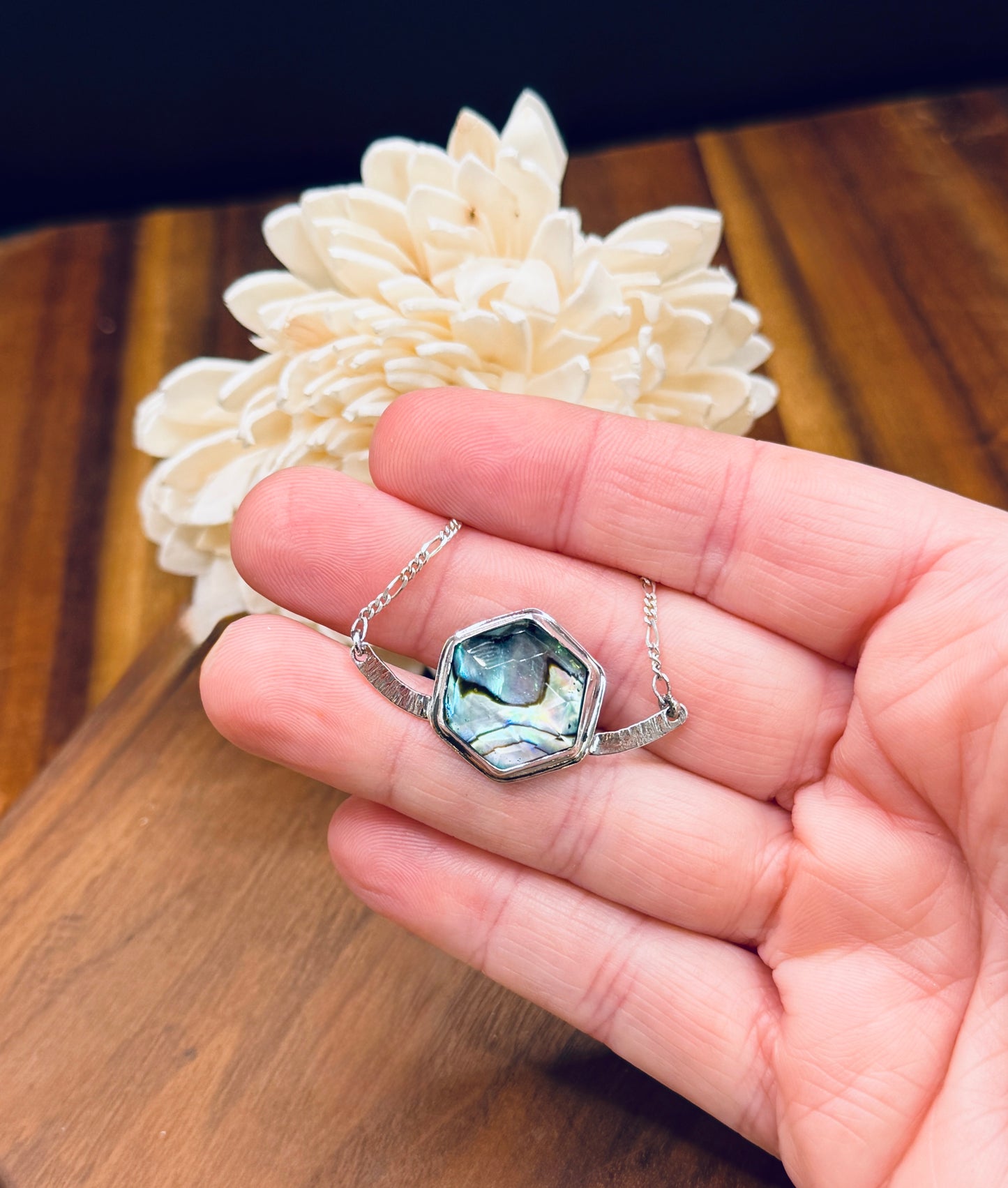 Sterling Silver Abalone Doublet Necklace