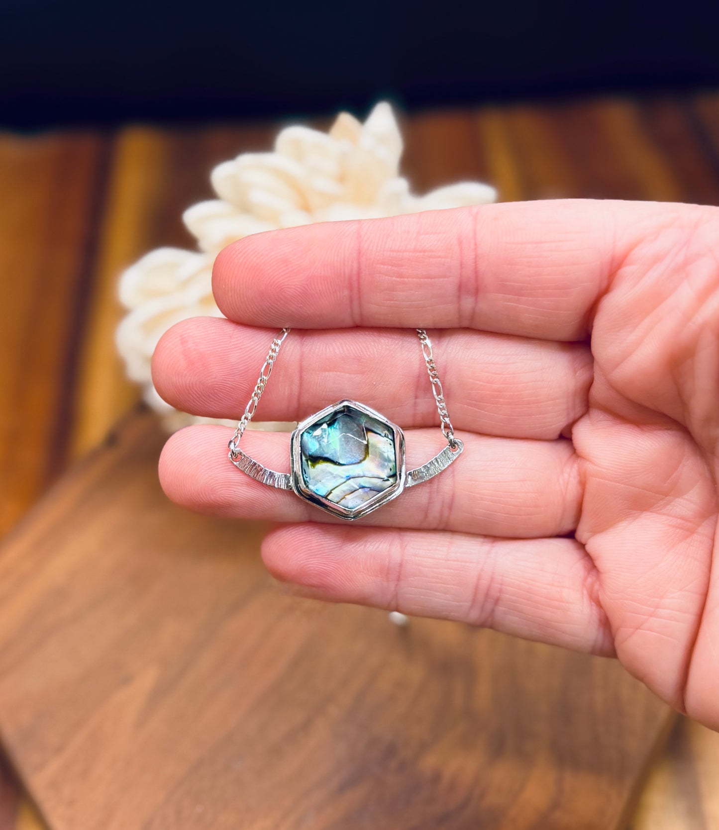 Sterling Silver Abalone Doublet Necklace