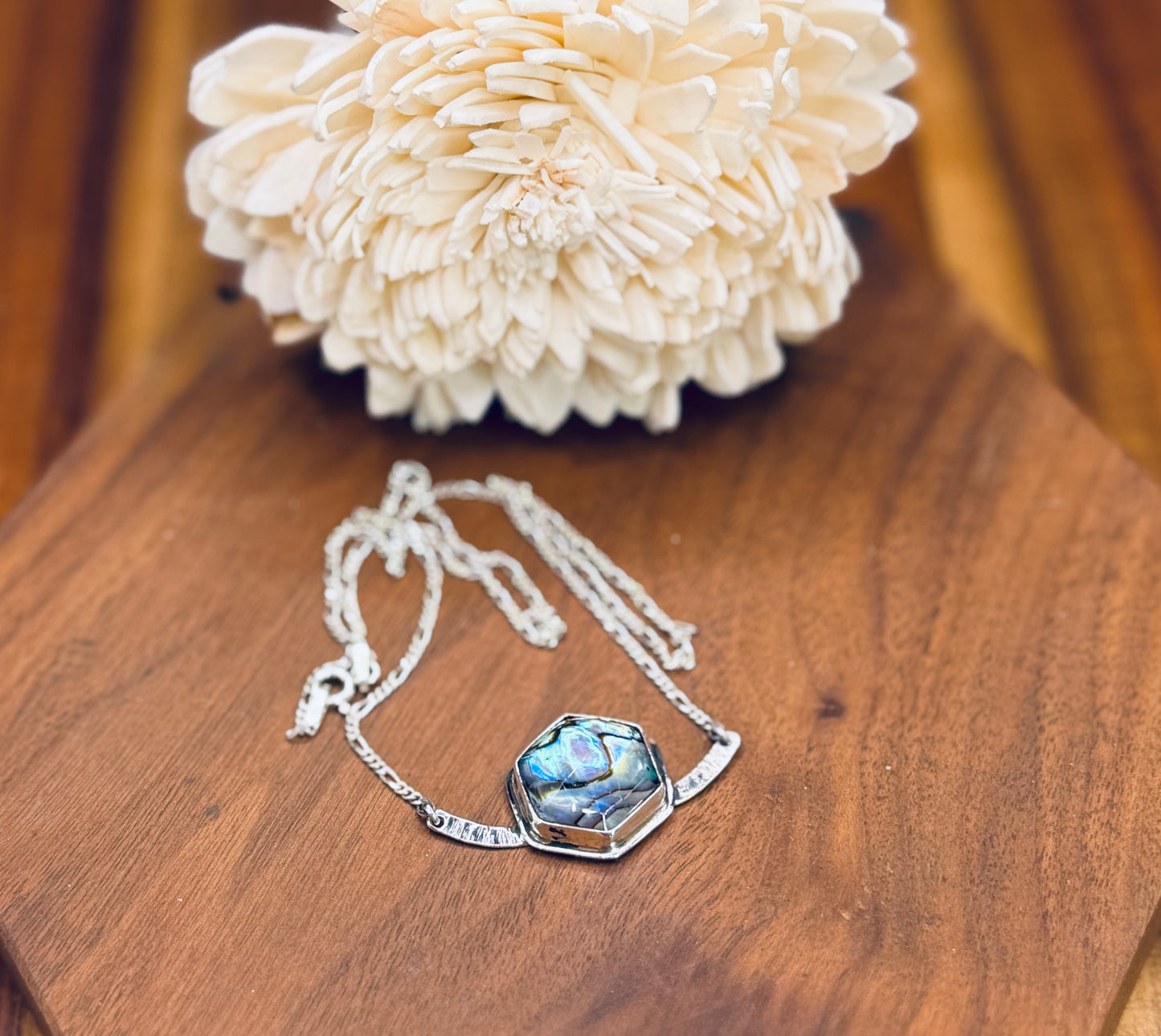 Sterling Silver Abalone Doublet Necklace
