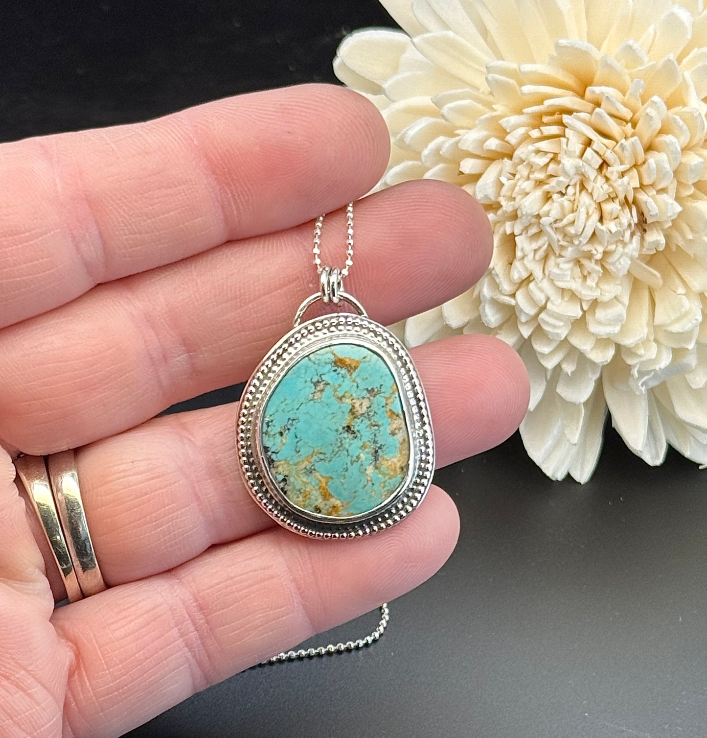 Sterling Silver Fox Turquoise Pendant