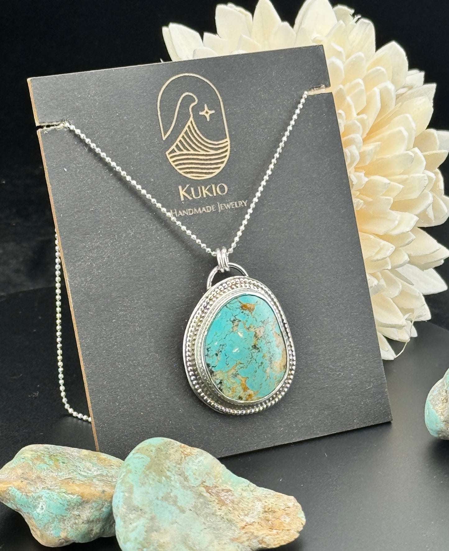 Sterling Silver Fox Turquoise Pendant