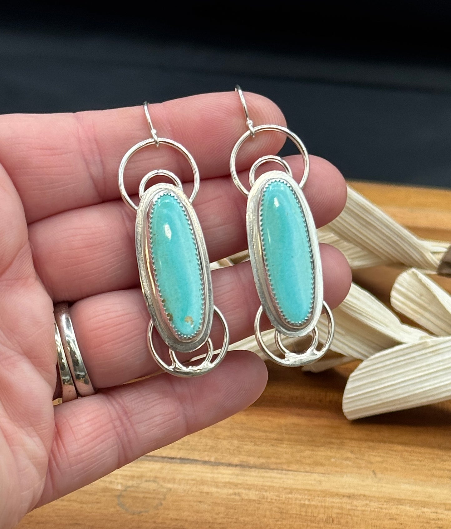 P. Turquoise Sterling Silver Earrings