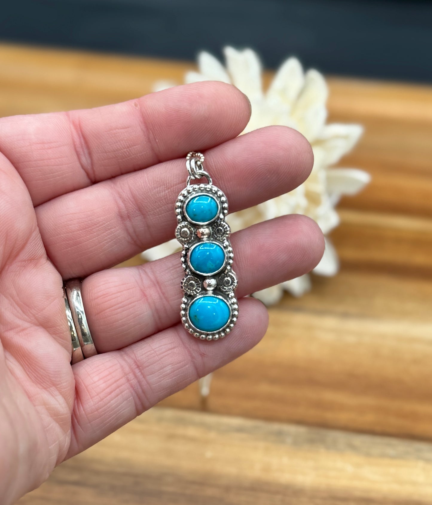 Triple Royston Turquoise Pendant