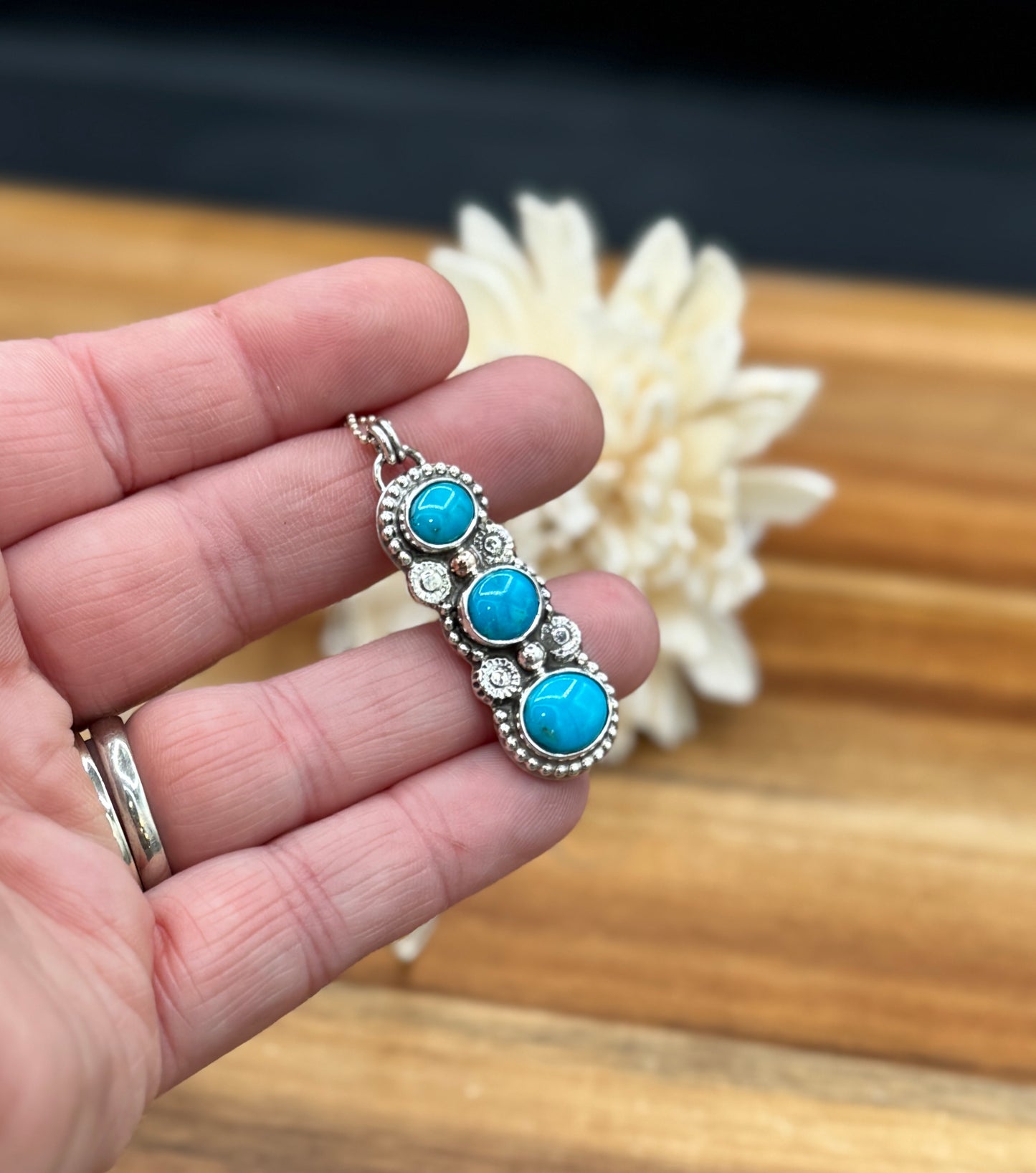 Triple Royston Turquoise Pendant