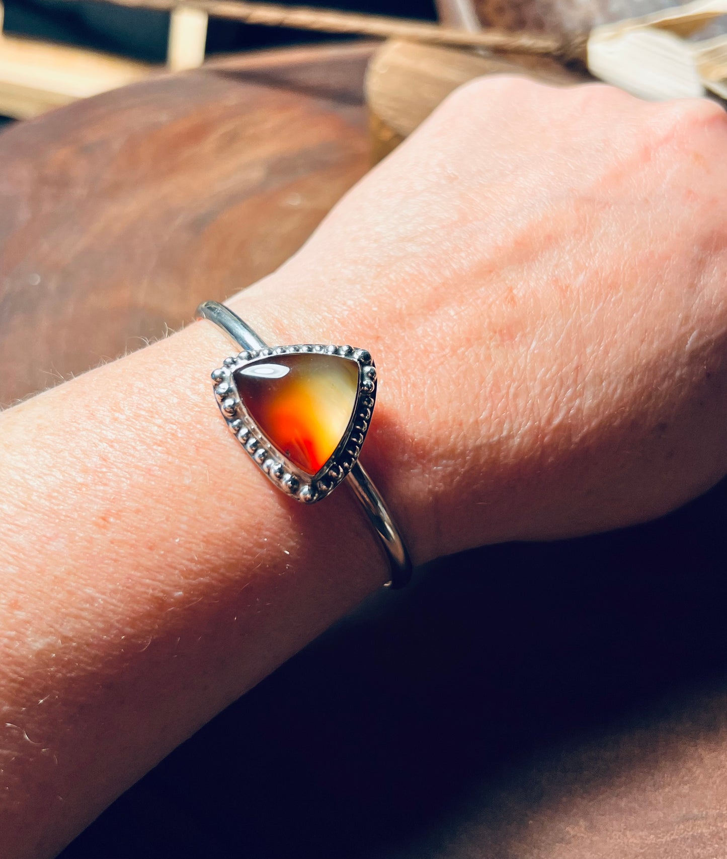 Montana Agate Sterling Silver Cuff