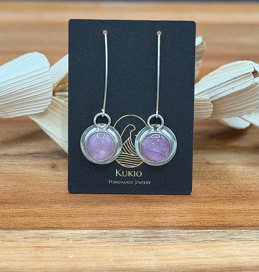 Sterling Silver Lavender Kunzite Earrings