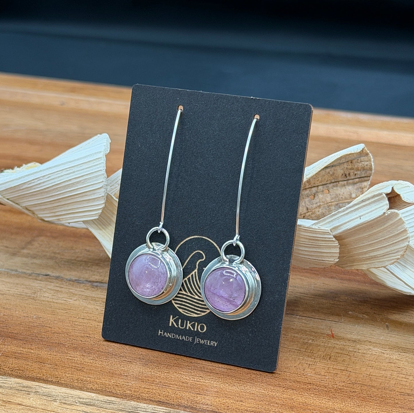 Sterling Silver Lavender Kunzite Earrings