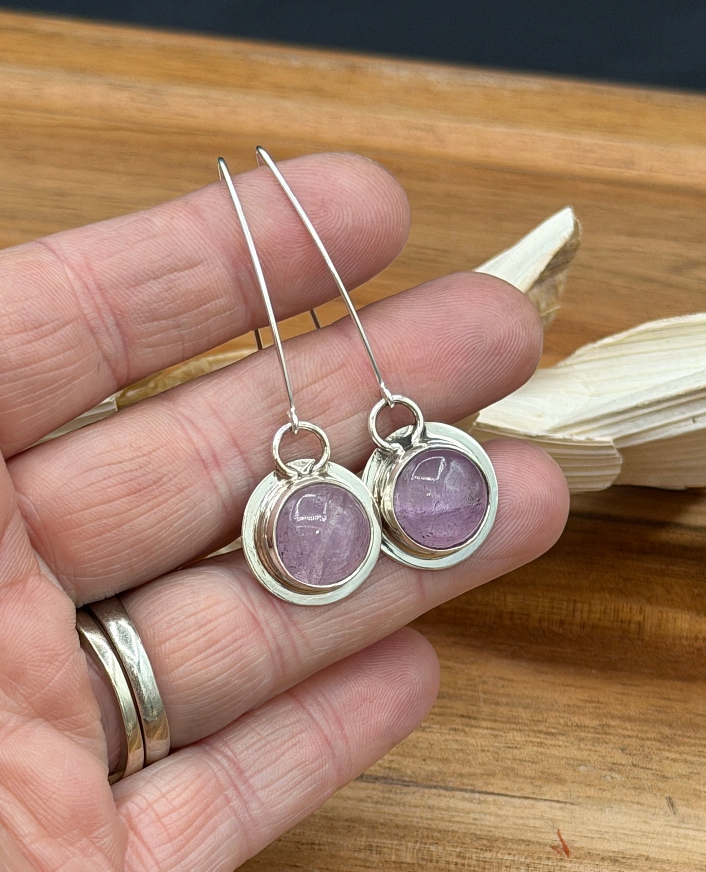 Sterling Silver Lavender Kunzite Earrings
