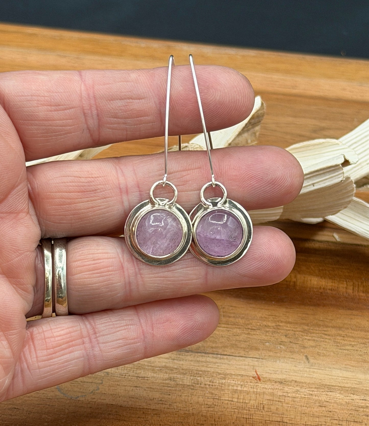 Sterling Silver Lavender Kunzite Earrings