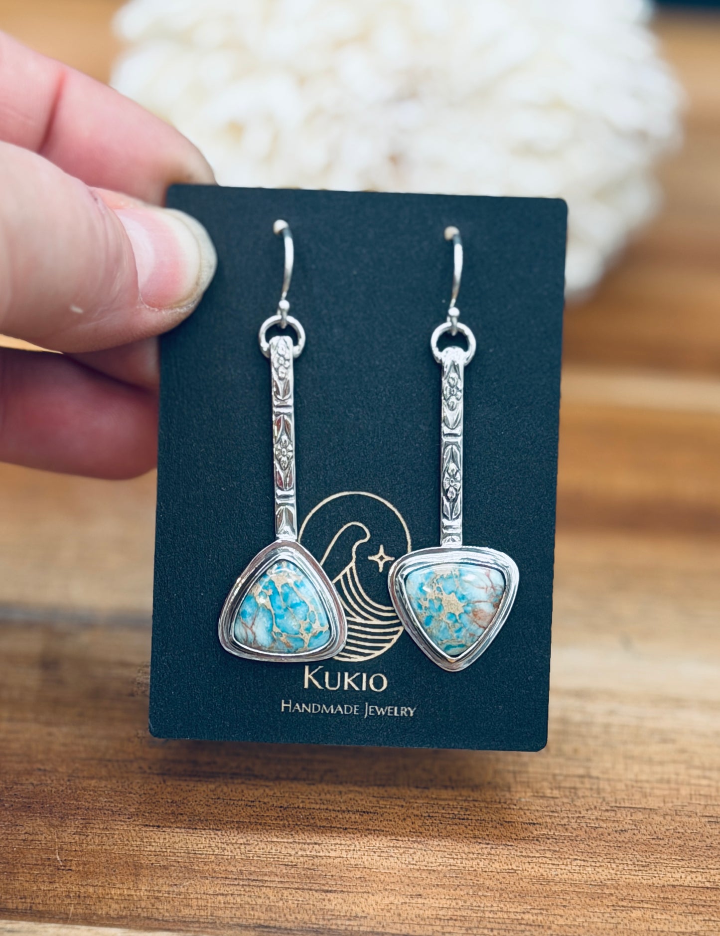Blue Sea Sediment Jasper Earrings