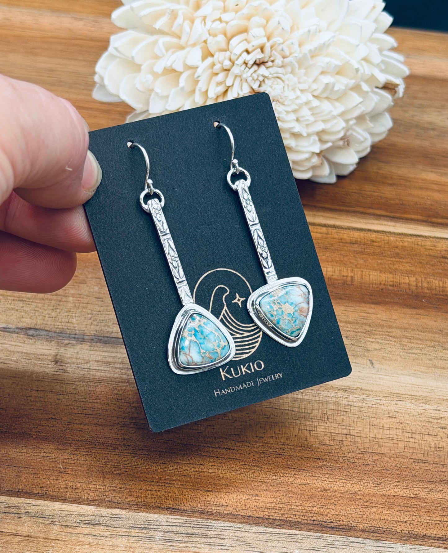 Blue Sea Sediment Jasper Earrings