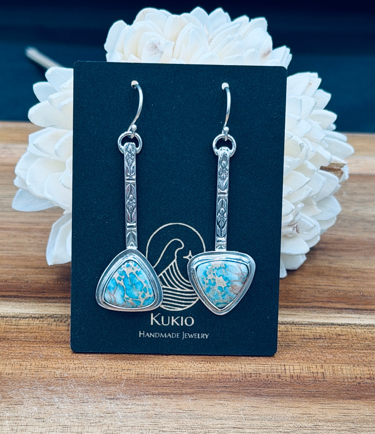 Blue Sea Sediment Jasper Earrings