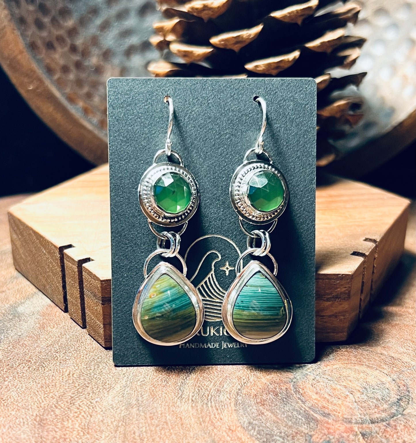 Gary Green and Vesuvianite Sterling Silver Earrings