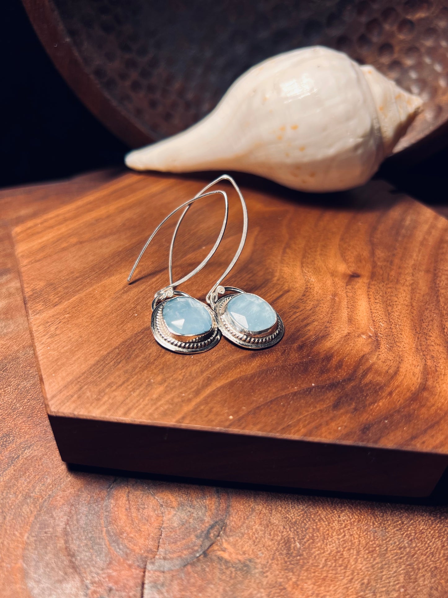 Sterling Silver Aquamarine Dangle Earrings