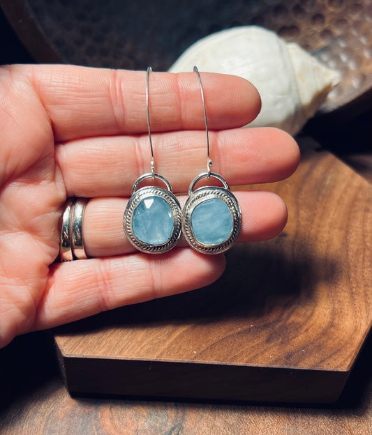 Sterling Silver Aquamarine Dangle Earrings