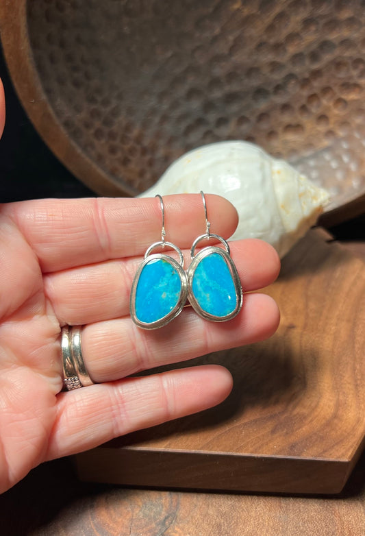Sterling Silver Mountain Turquoise Earrings