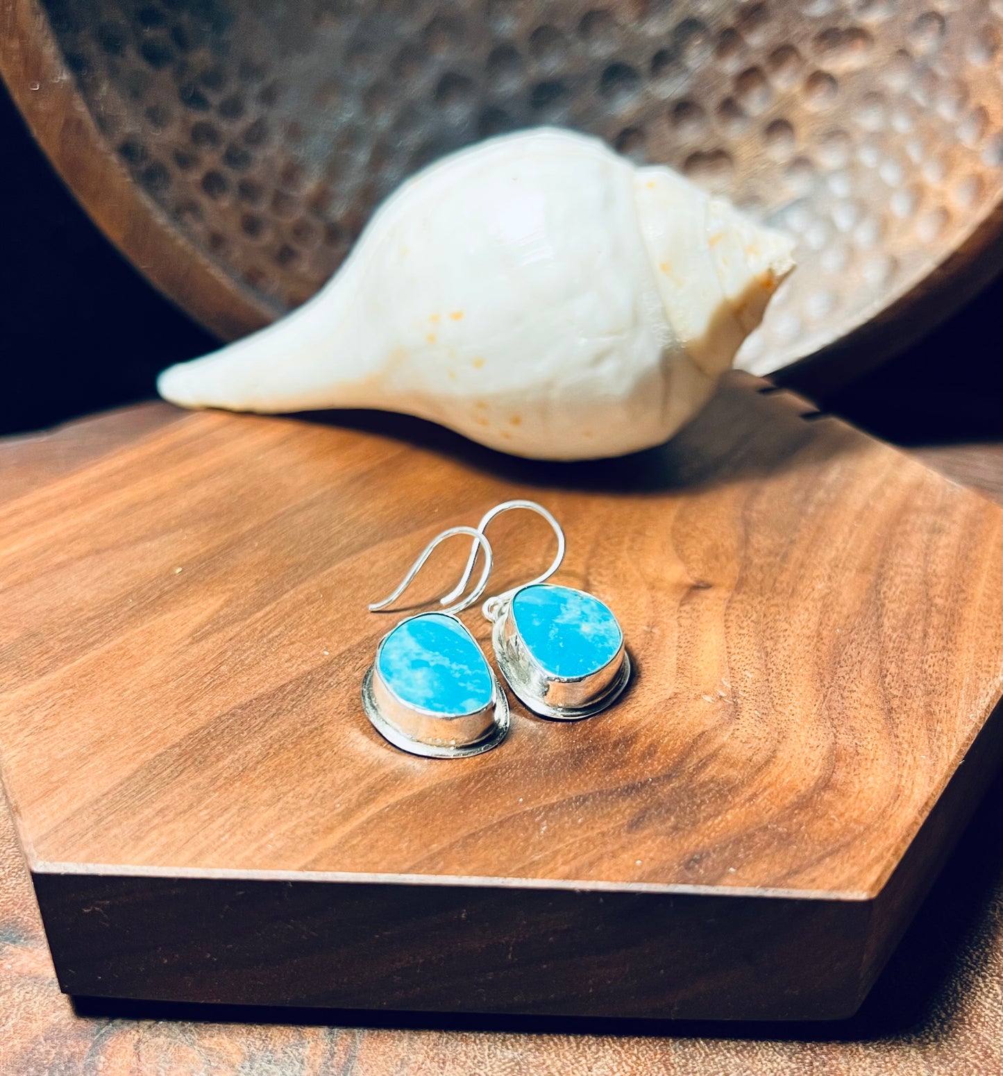 Sterling Silver Mountain Turquoise Earrings