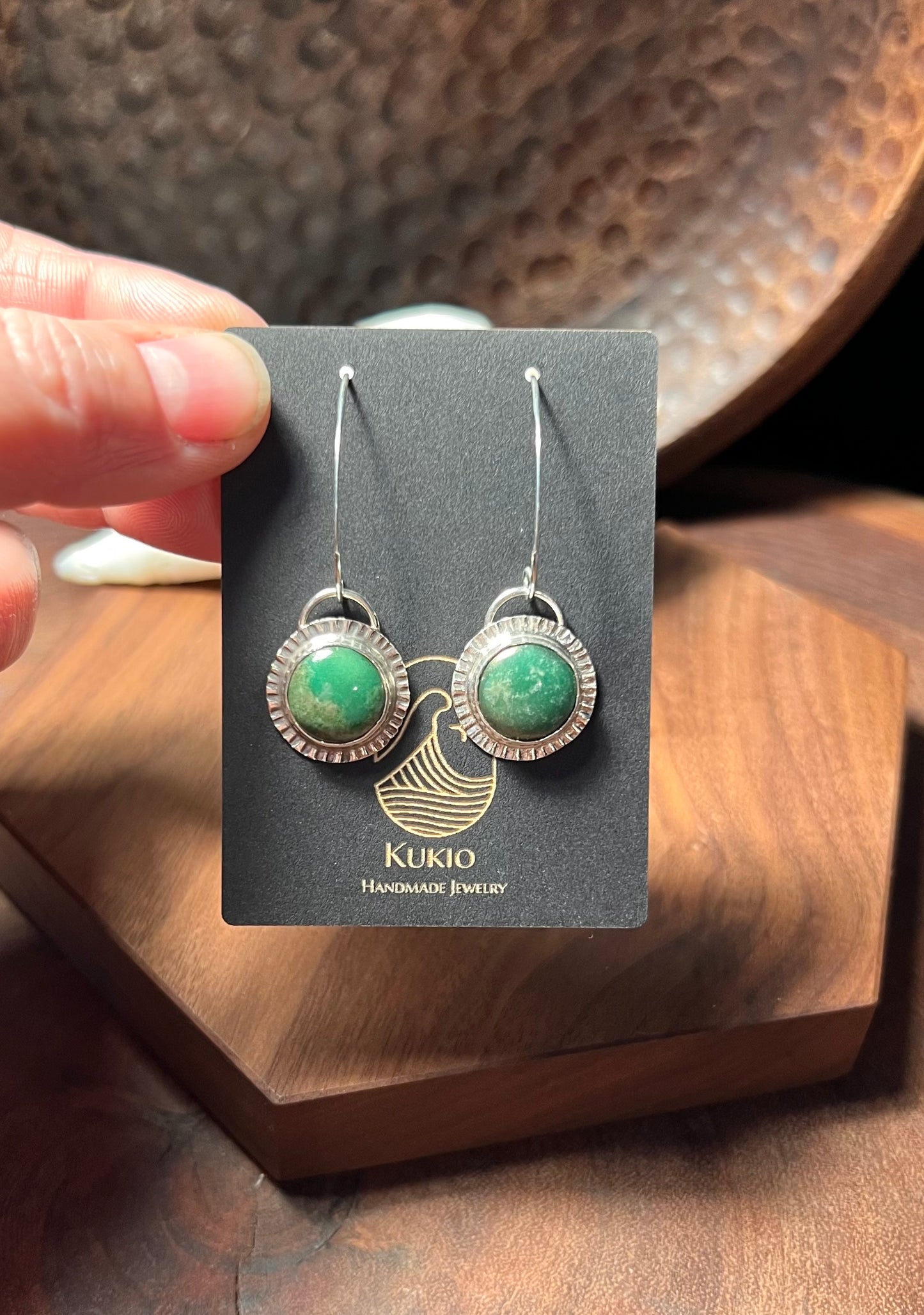 Sterling Silver Variscite Dangle Earrings