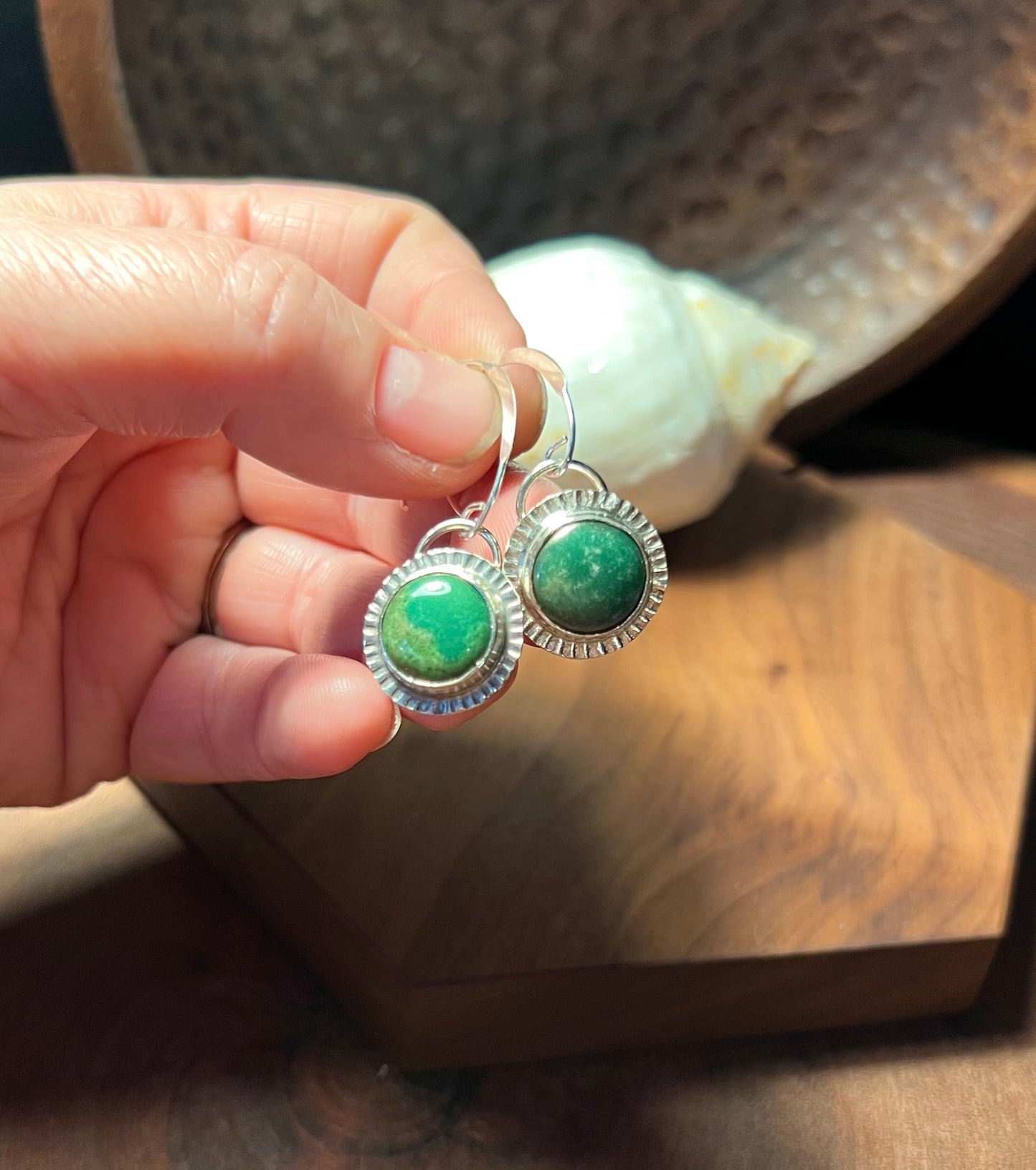 Sterling Silver Variscite Dangle Earrings