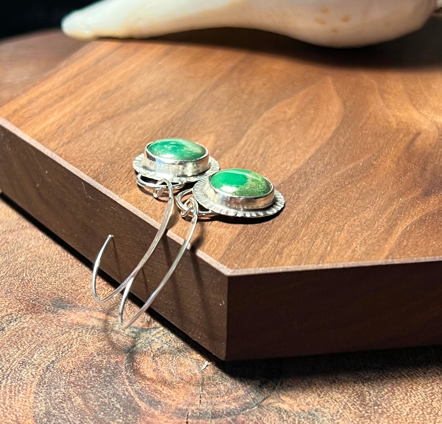 Sterling Silver Variscite Dangle Earrings