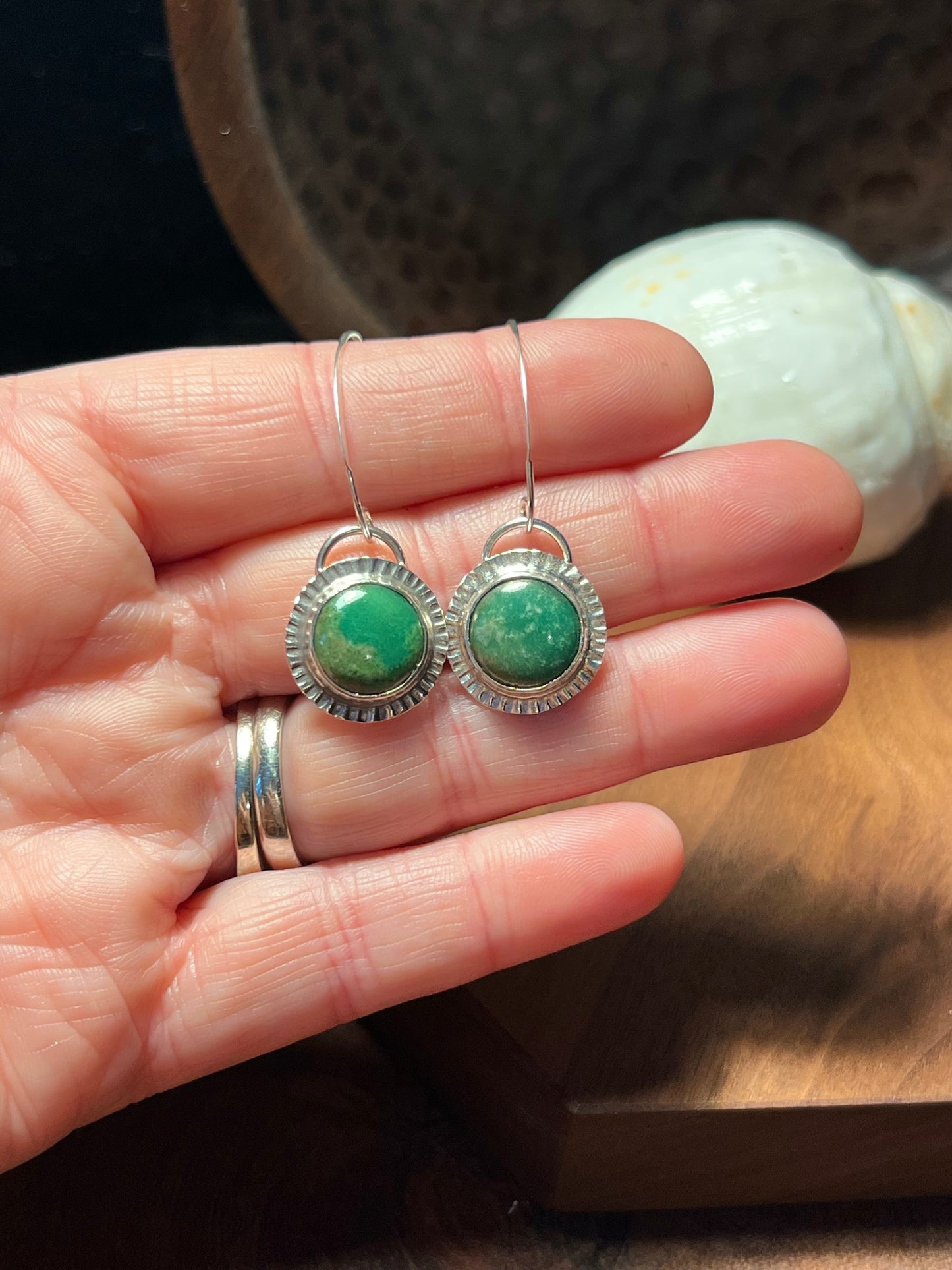 Sterling Silver Variscite Dangle Earrings