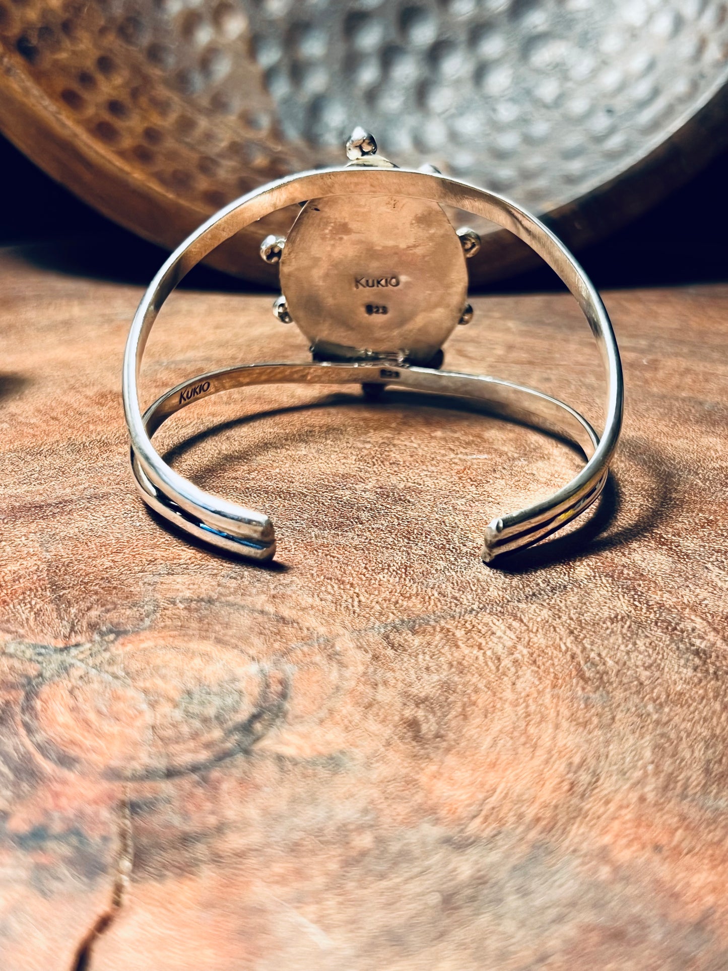 Sterling Silver Ammonite Statement Cuff