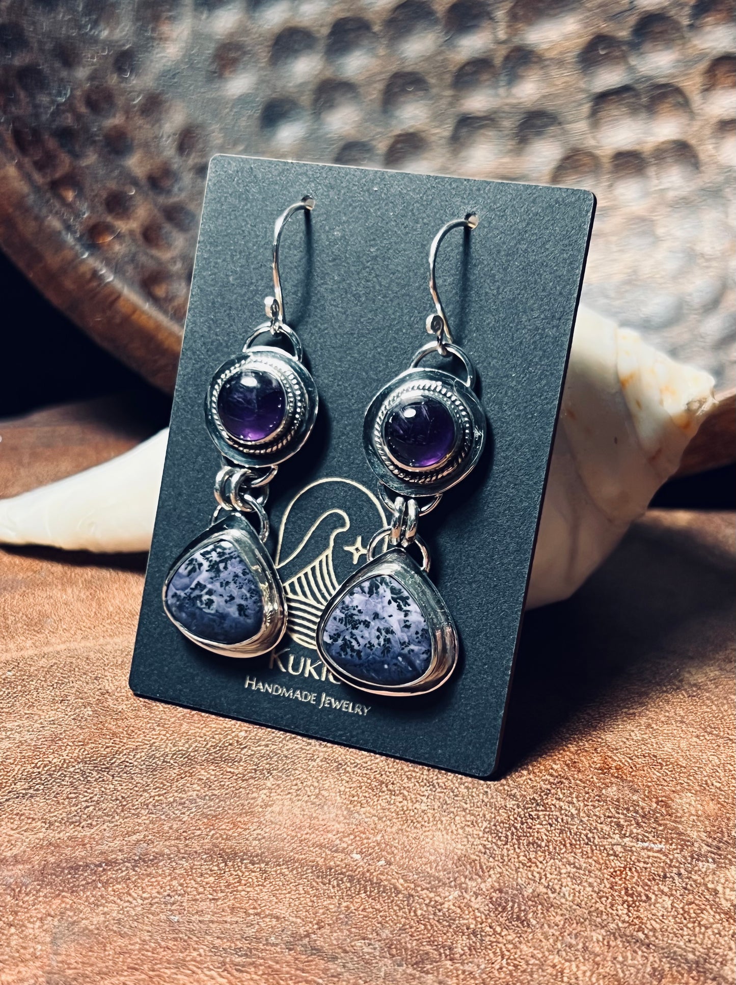 Sterling Silver Tiffany Stone and Amethyst Earrings
