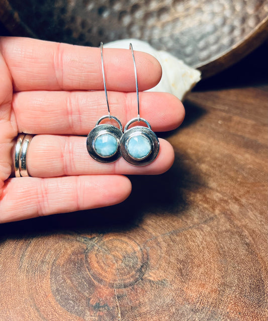 Sterling Silver Larimar Dangle Earrings