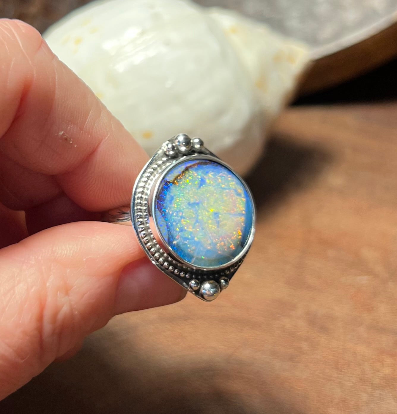 Sterling Opal Statement Ring