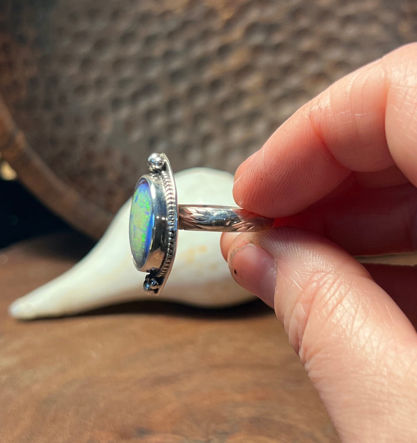 Sterling Opal Statement Ring