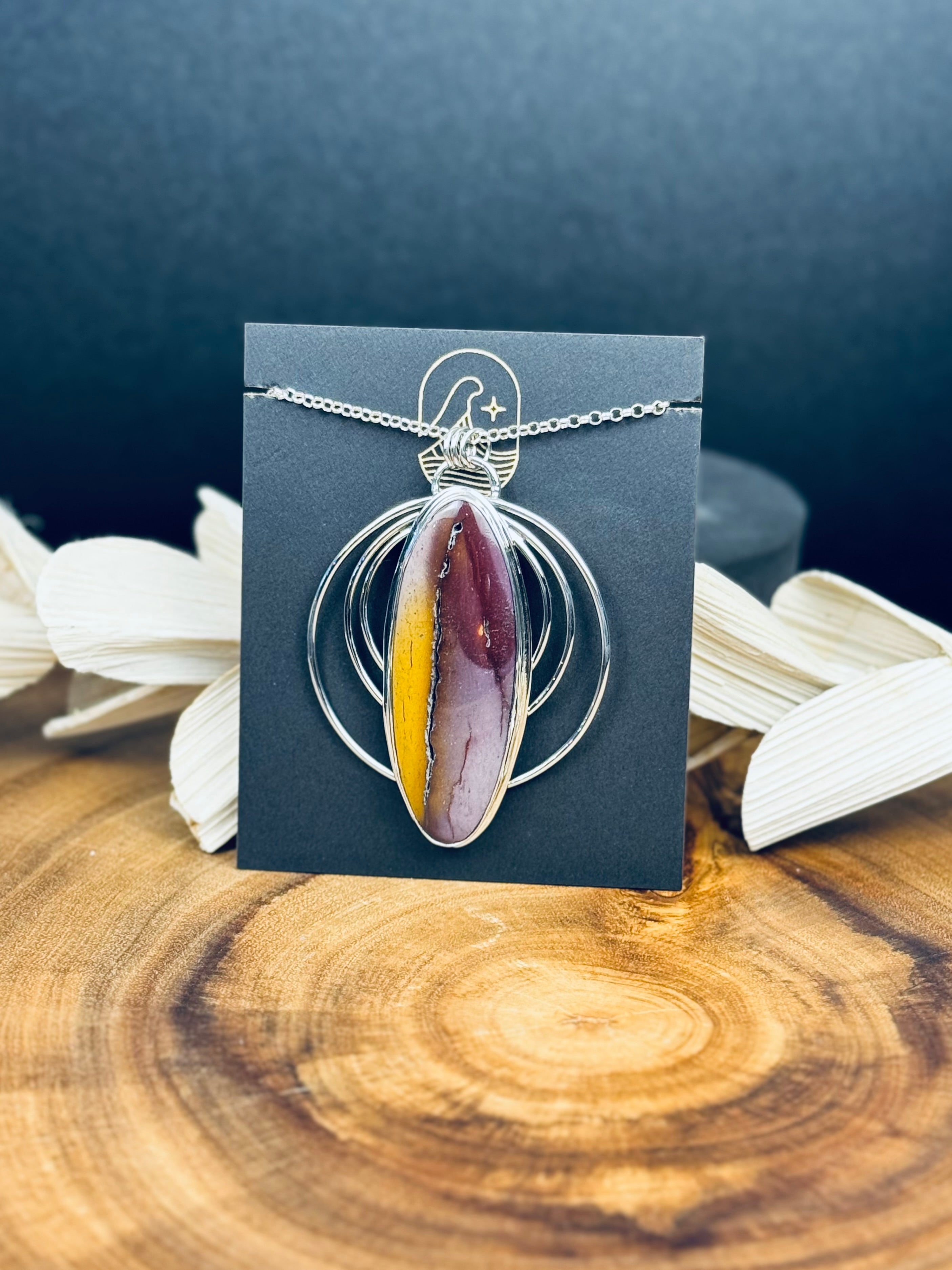 Mookite Jasper Pendant, Handmade, Sterling Silver, Two Stone store Designs Pendant,Mookiate ,Artisan Jewelry, Red Jewelry, Statement Jewelry