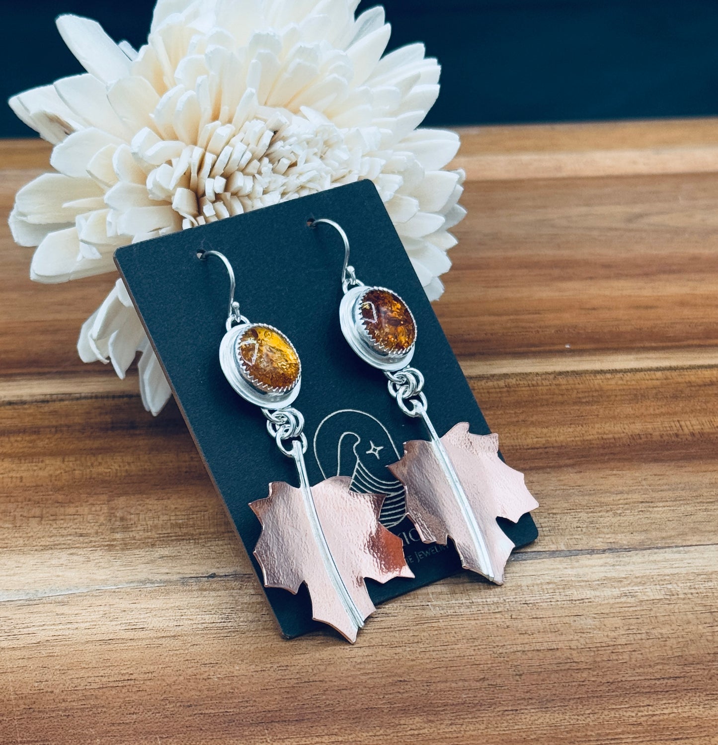 Fall Leaf Baltic Amber Earrings