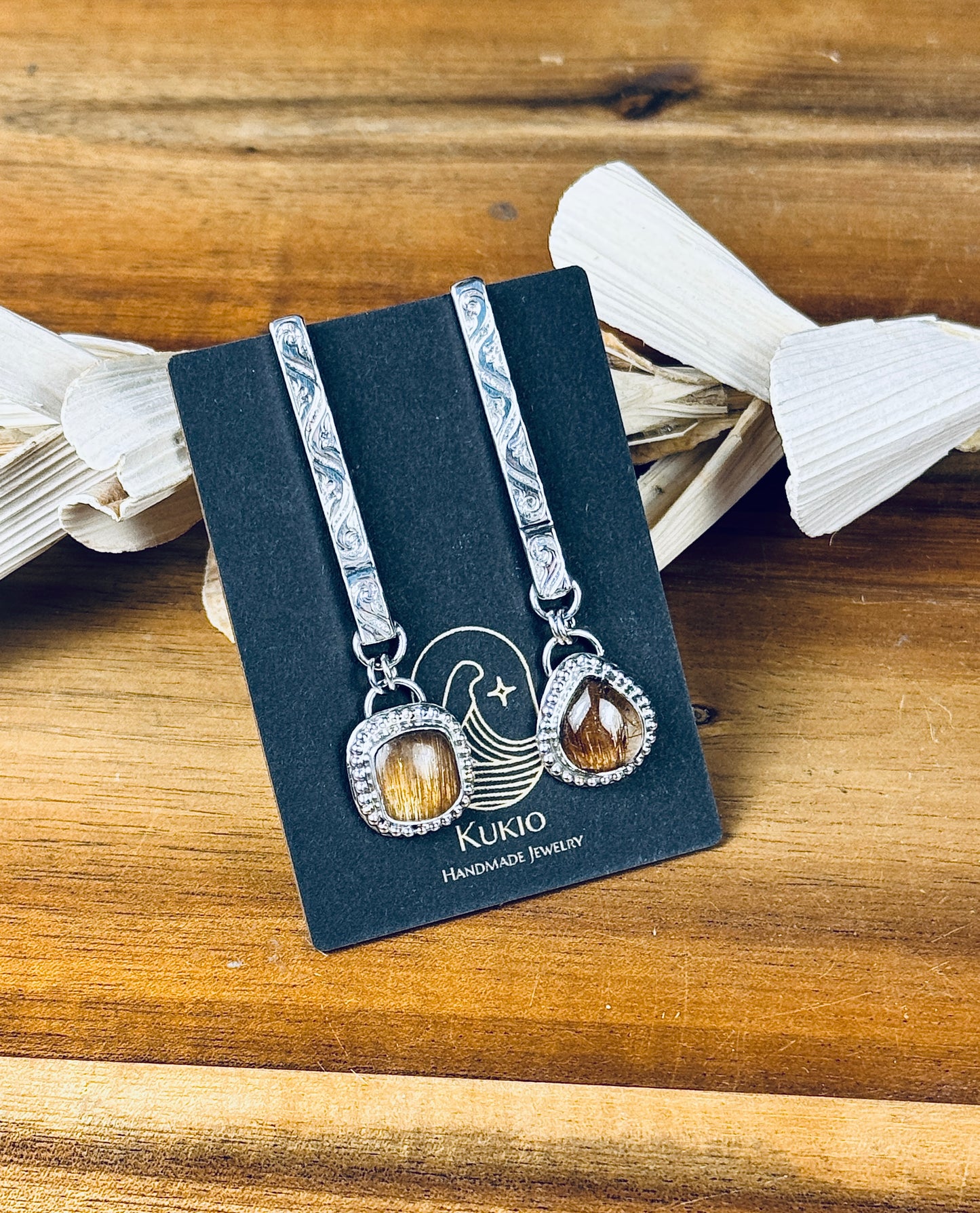 Copper Rutile Quartz Sterling Silver Earrings