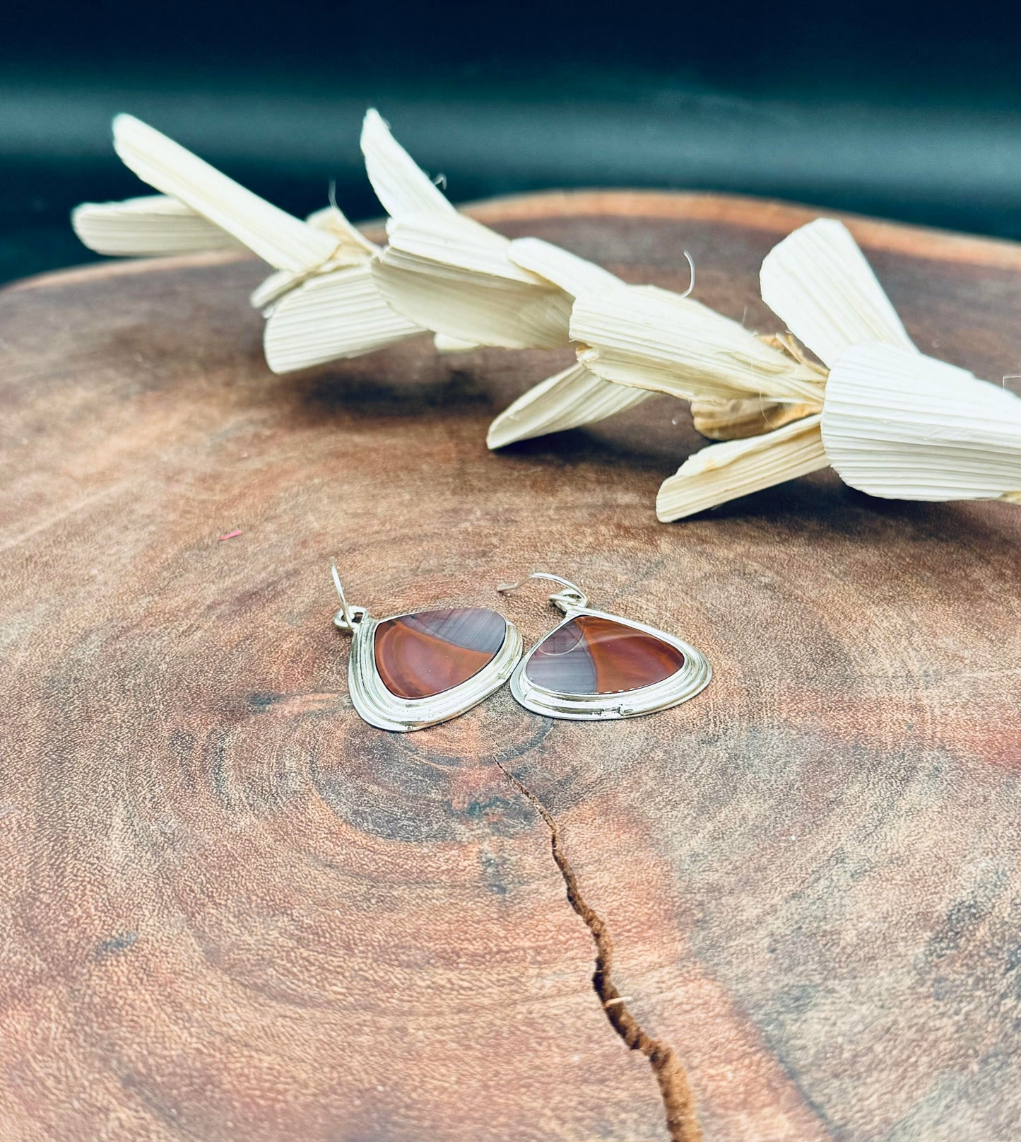 Sterling Silver Polychrome Jasper Earrings