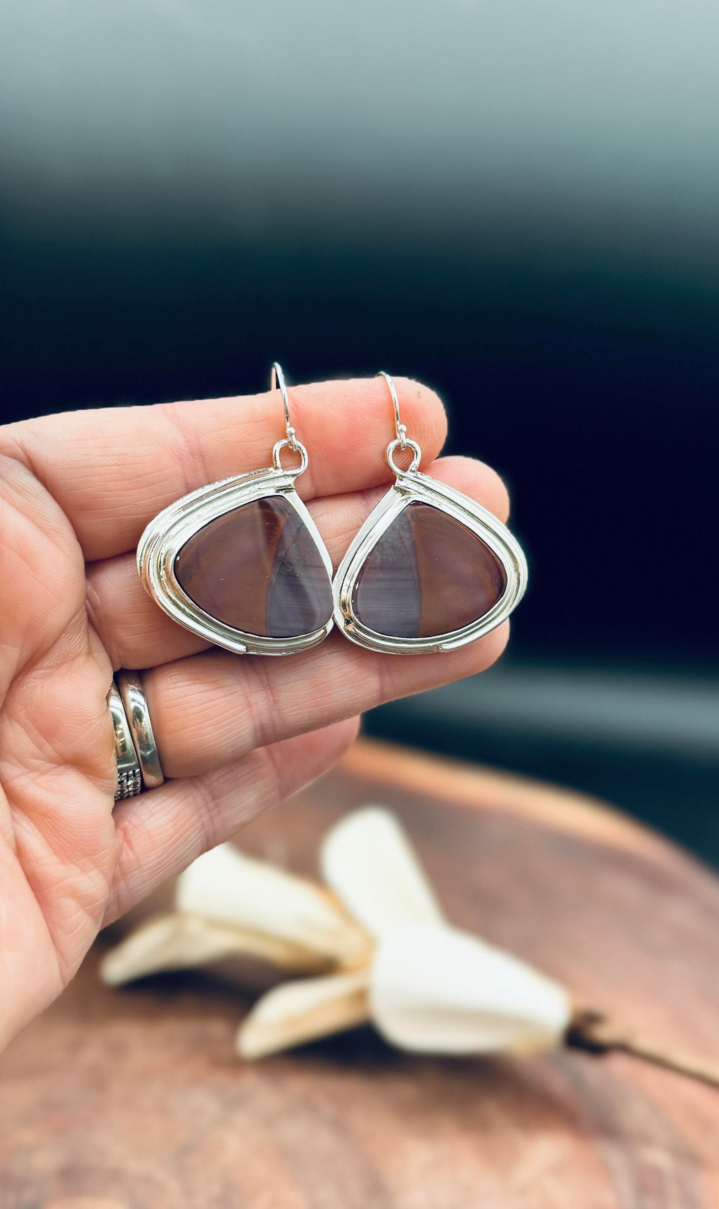 Sterling Silver Polychrome Jasper Earrings