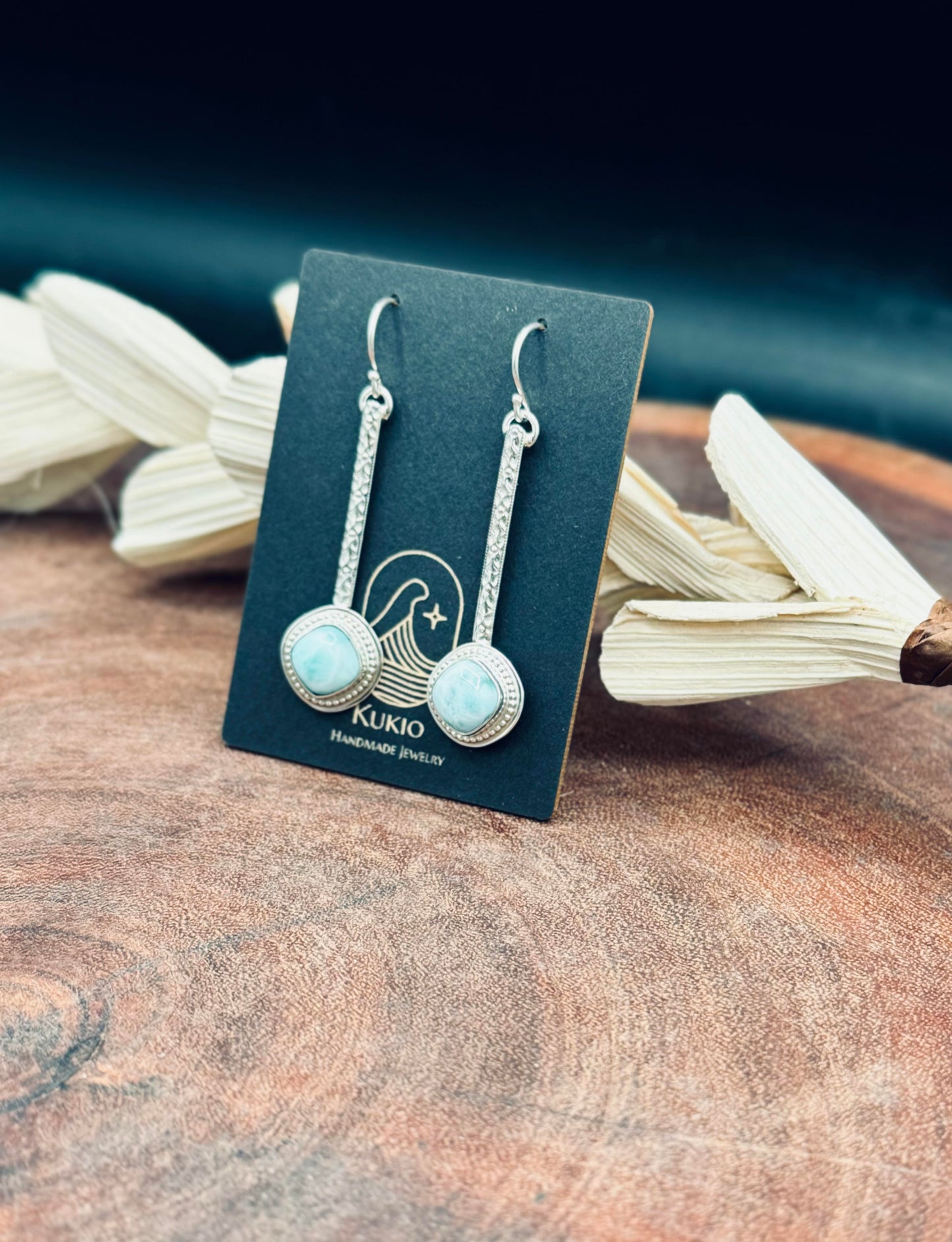 Sterling Silver Larimar Dangle Earrings