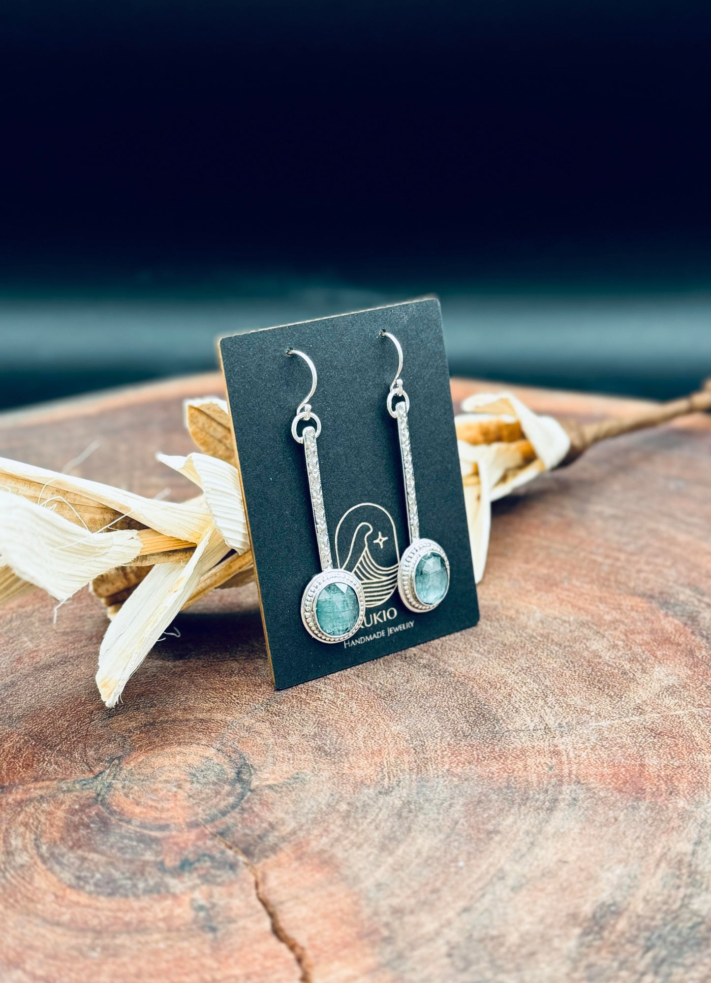 Aqua Kyanite Sterling Silver Dangle Earrings