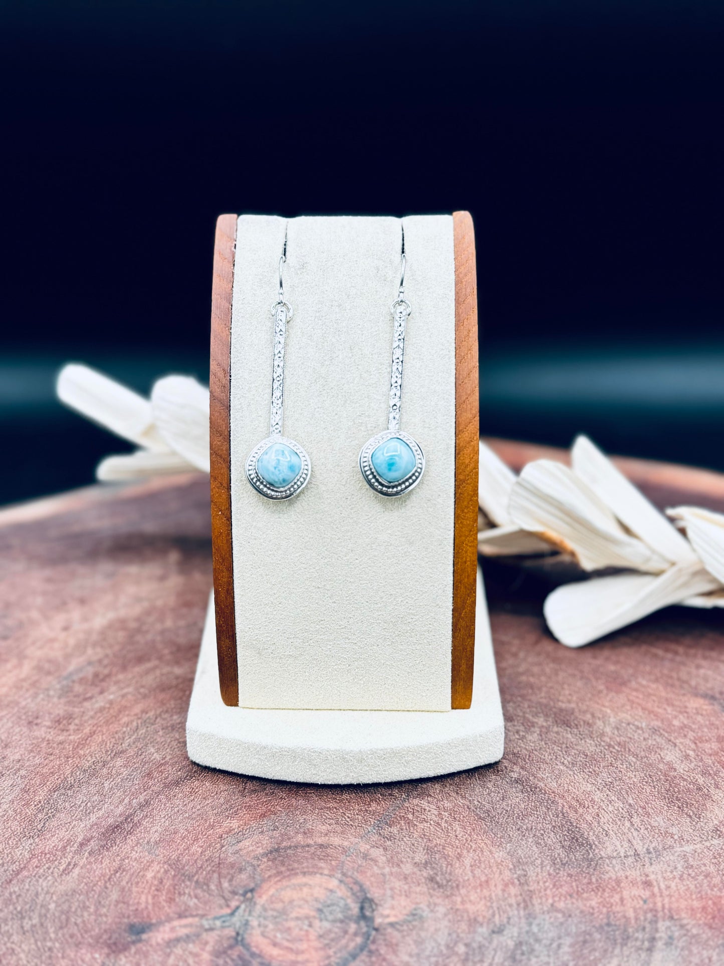 Sterling Silver Larimar Dangle Earrings