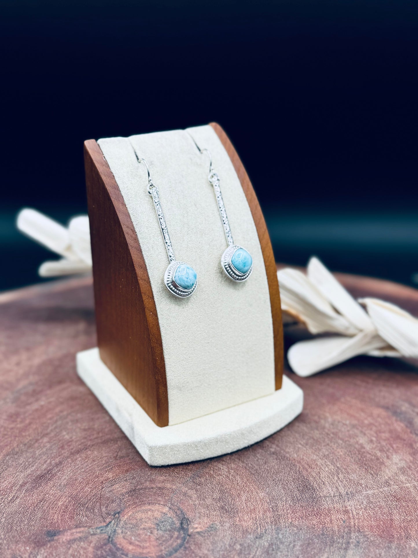 Sterling Silver Larimar Dangle Earrings